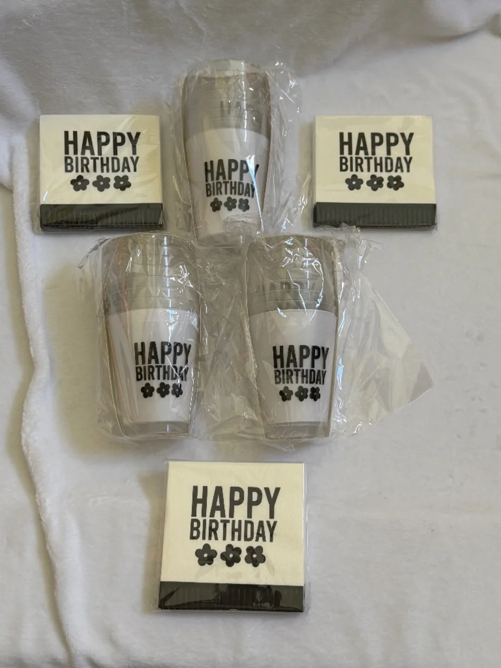 Santa Barbara Design Studio Happy Birthday Party Set 3 Napkin Packs 3 Cup Packs